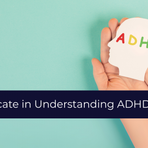 Two hands holding a a piece of cardboard in the shape of a head. Written underneath are the words 'Certificate in Understanding ADHD'